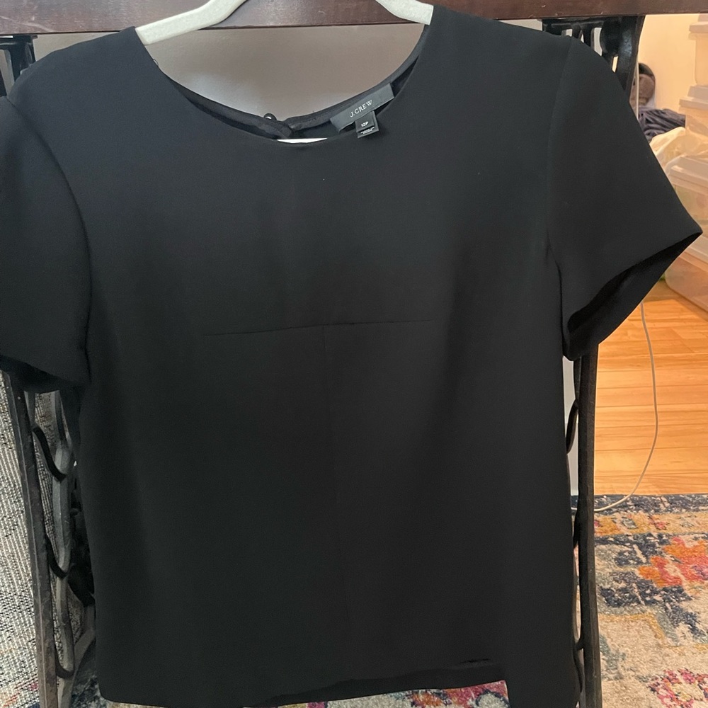 Short sleeve black blouse 12 petite - j crew